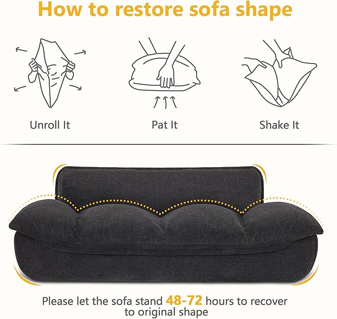 Lovupet Dog Couch for Large Breed, Fabric Dog Sofa Bed with Anti-Slip Bottom, PS215 (Black)