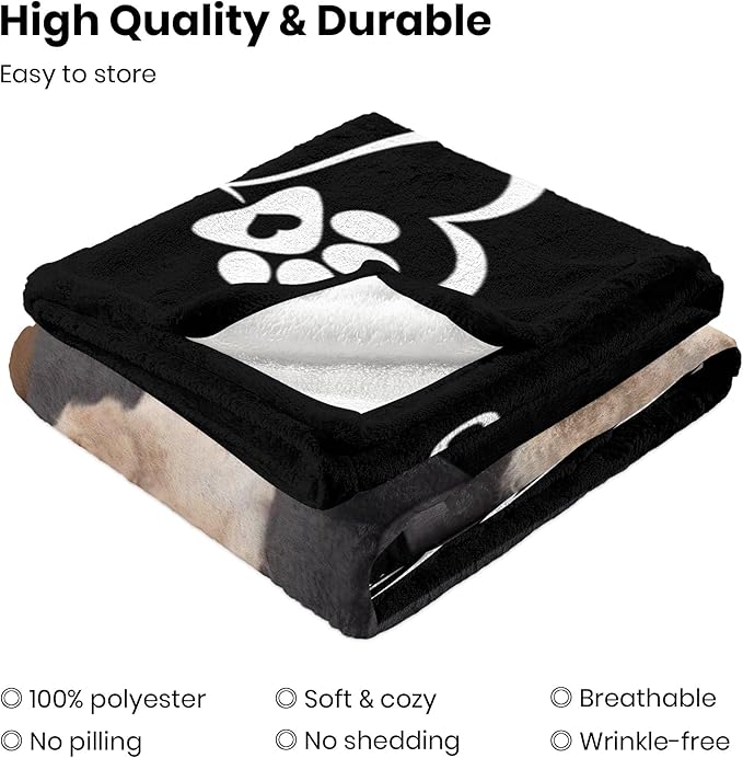 Dog Blankets for Pet Lover, Custom Blanket with Photos Name, Pet Blanket for Large Dogs, Dog Memorial Gifts for Loss of Dogs, Personalized Memorial Gifts of Puppy Cat Hamsters Rabbits