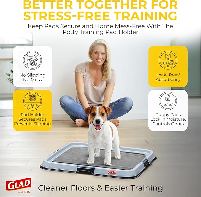 Glad for Pets Black Charcoal Puppy Pads, 23"x23" Disposable Training Pads That Absorb & Neutralize Urine with Activated Carbon - 100 Count