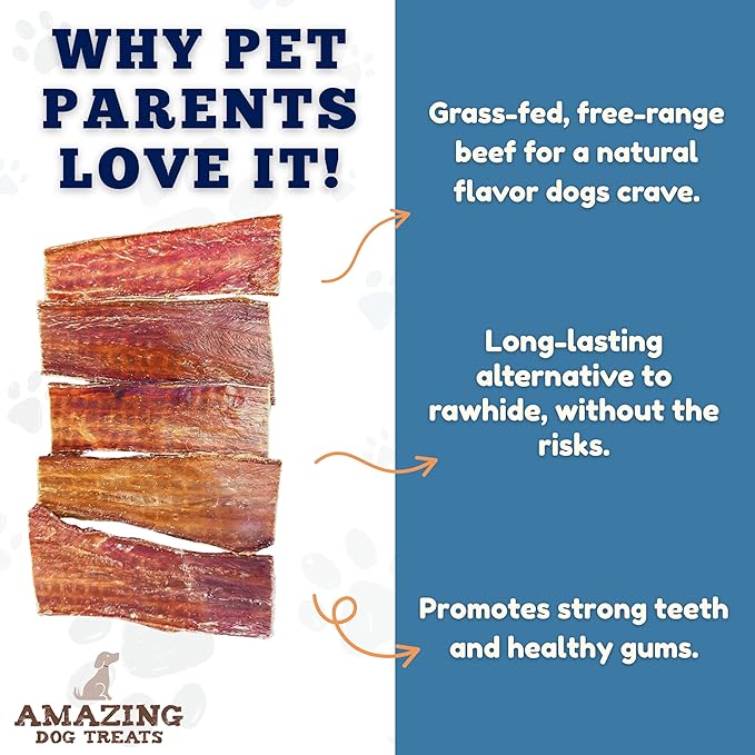 Amazing Dog Treats - Beef Esophagus Jerky for Dogs (5-6 Inch - 25 Pc/Pack) - Gullet Dog Chews