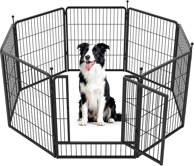 FXW Instant Unleashed Dog Playpen, Portable Pet Fence for Outdoor, RV Trips, and Camping, 32inch, 8 Panels for Small and Medium Dogs│Patented