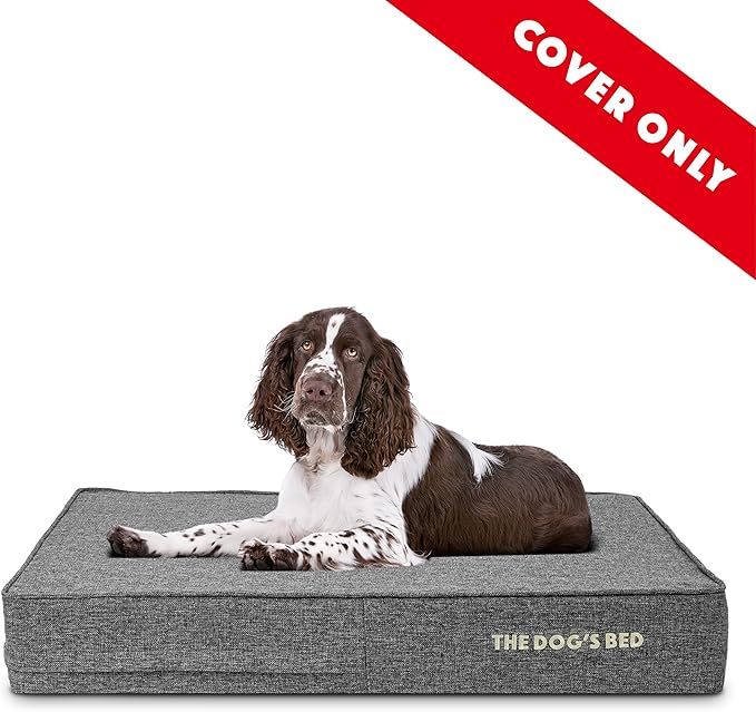The Dog's Bed Replacement Outer Cover ONLY (Outer Cover ONLY - NO Bed, NO Waterproof Inner) for The Dog's Bed, Washable Fabric, Large 6 Inches (Grey Linen)