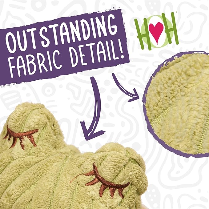 HuggleHounds Knottie Plush Dog Toy - Dog Stuffed Animal Toy, Squeaky Puppy Toys, for Small, Medium & Large Dogs, Durable Plush to Keep Them Busy - Jean Claude, Large