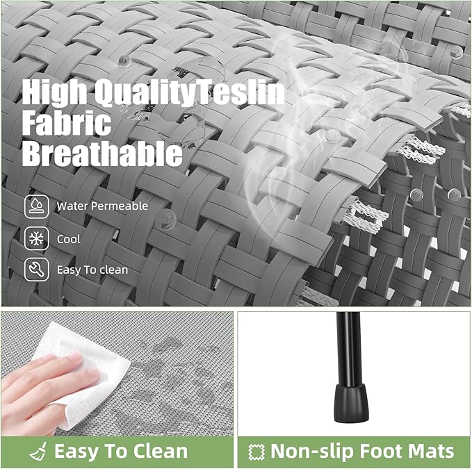 Dog Beds Large Sized Dog, Elevated Dogs Bed for Large Dogs, Portable Cooling Pet Cot with Breathable & Waterproof Mesh, Indoor & Outdoor Raised Pet Hammock Bed, Grey