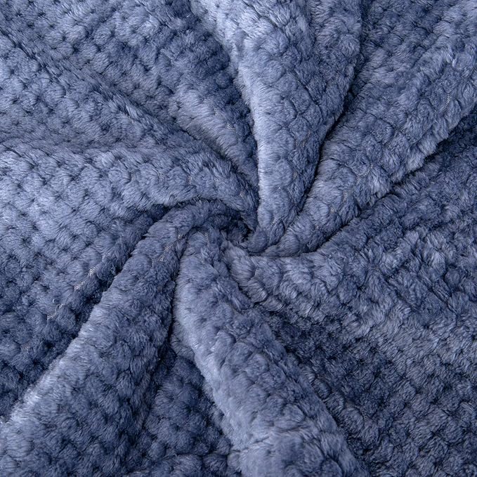 DG Plush Fleece Receiving Blanket for Dog, Cat, and Pet - Warm and Soft, 32" x 40", Smoked Blue