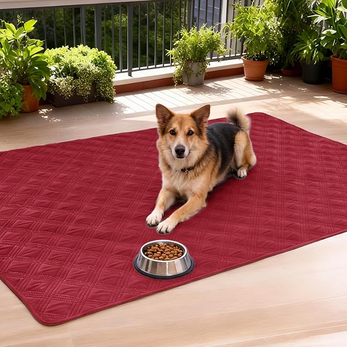 hyha Waterproof Dog Blanket, Reversible Pet Bed Blanket, Soft Sofa Couch Cover for Dogs Washable, Waterproof Pet Couch Covers for Sofa Puppy Cats Furniture Protector(30"x70", Wine Red/Beige)