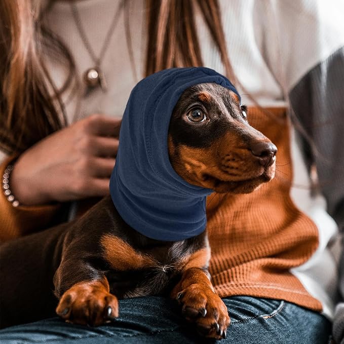 Nanaki 3rd Gen Calming Hoodie Ear Covers-Anti-Slip Hematomas Wraps for Dogs, Adjustable Head Wraps Noise Cancelling Protector, Anxiety Relief Ear Muffs for Fireworks & Grooming Bath