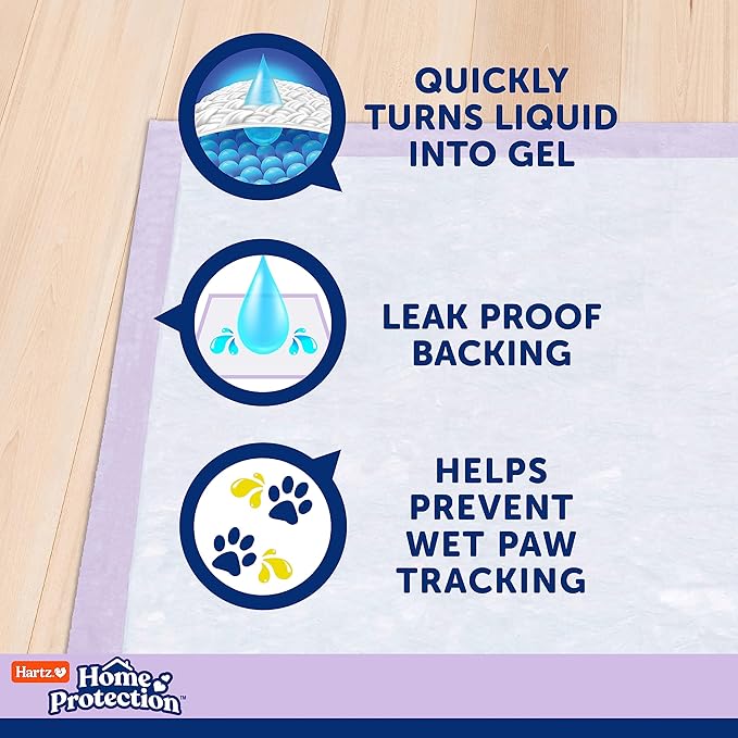 Hartz Home Protection Lavender Scented Dog Pads, XL 60 Count, Super Absorbent & Won't Leak, Odor Eliminating