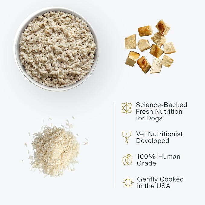JustFoodForDogs Frozen Fresh Dog Food for Sensitive Stomachs, Complete Meal or Dog Food Topper, Balanced Remedy Human Grade Dog Food Recipe, 18 oz (Pack of 7)