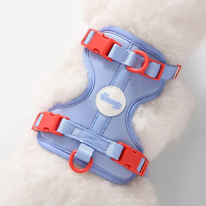 HNS1001E Arlo Small Adjustable Soft Padded No Pull Pet Harness with 3 Buckles and 3 Leash Clips, Sangria