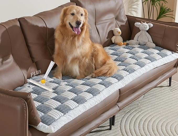 Couch Cushion Cover for dogs Sofa Cover Washable Pet Love Seat Couch Covers for Sofa Slipcovers Couch Protector Blanket for Dog Sofa Cushion Covers for Pet Washable Pad Blue Grey 70x210cm/27.6x82.7in