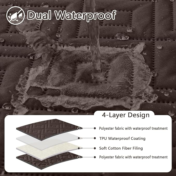 hyha Waterproof Dog Blanket, Soft Dog Bed Cover Pet Blankets, Waterproof Sofa Couch Cover for Dogs Washable, Reversible Pet Couch Covers for Sofa Furniture (40x80 Inch, Chocolate/Chocolate)