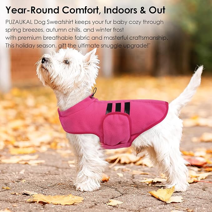 Dog Sweater,Adjustable Dog Sweaters for Small, Medium and Large Dogs Boys Girls, Dachshund Chihuahua Fleece Dogs Sweater(Pink,XL)