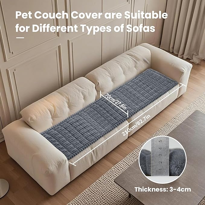 Couch Cover for Dogs Washable, Non Slip Fuzzy Pet Couch Cover Sofa, Thick Soft Sofa Slipcovers Cushion Protector, Pet Friendly