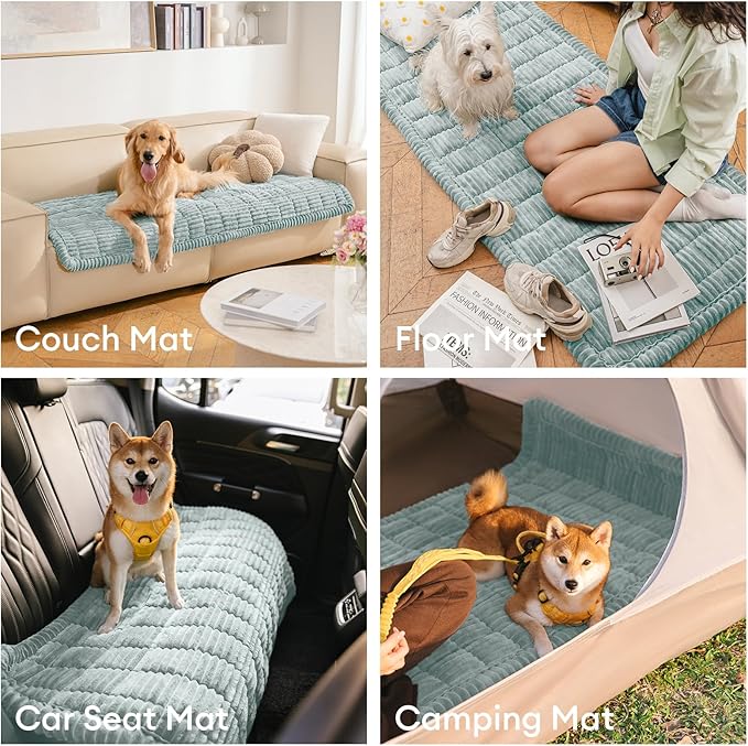 FUNNY FUZZY Couch Covers for Sofa, Washable Couch Cover Protector for Dogs, Flannel Couch Covers Pet Friendly Pet Mat Bed Sofa Cover (Blue, 27.6"×59.1")