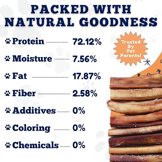 Amazing Dog Treats Bully Sticks 6 Inch [Extra Thick - 10 Pcs/Pck] -NO Hide Bones for Dogs - Safe Chews for Dogs - Long Lasting Bully Sticks