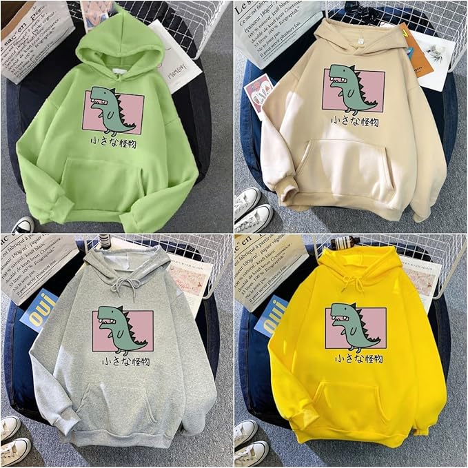 Women Girl Hoodies Cute Cat Ear Novelty Printed Pullover Sweatshirt