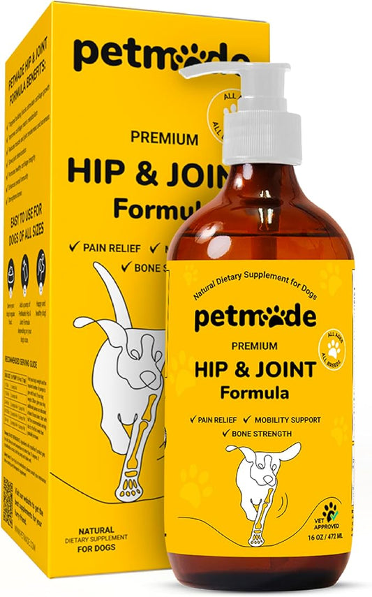 Hip and Joint Supplement for Dogs - Glucosamine Chondroitin for Dogs - Extend Joint Care, Flexibility Support & Bone Strength - With MSM, Hyaluronic Acid, Vitamin B12, B6, B1 & More - 16 Fl Oz