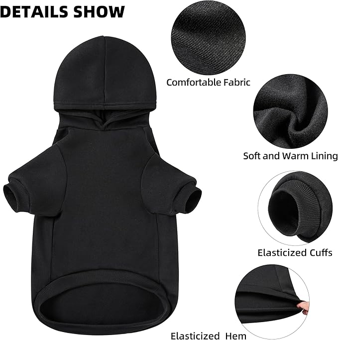GreenJoy Dog Sweater Dog Hoodie Cold Weather Dog Coat Hooded Sweatshirt for Puppies,Cats, Small Medium Large Dogs (XX-Large, Black (I Love My Dad))
