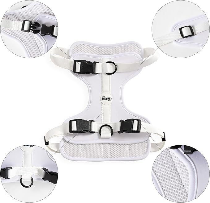 HNS1003F Arlo Large Adjustable Soft Padded No Pull Pet Harness with 3 Buckles and 3 Leash Clips, Seltzer