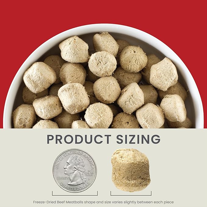 Muenster Freeze Dried Beef Meatball Dog Treats 4 oz - Grain Free, Made in USA