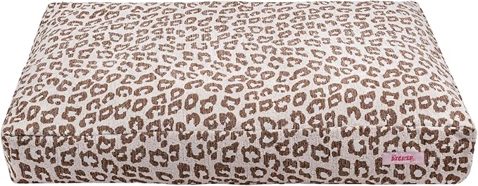 DBD3001E-L Mabel 41" x 25.5" Designer Modern Ultra Soft Reversible Plush Rectangular Pet Bed with Washable Cover, Modern Leopard