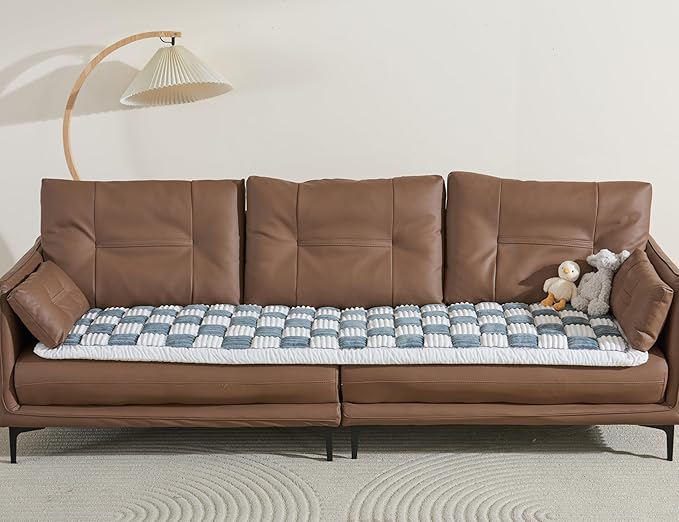 Couch Cushion Cover for dogs Sofa Cover Washable Pet Love Seat Couch Covers for Sofa Slipcovers Couch Protector Blanket for Dog Sofa Cushion Covers for Pet Washable Pad Blue Grey 70x210cm/27.6x82.7in