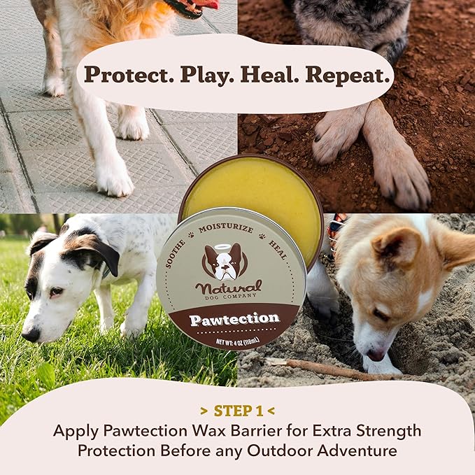 Natural Dog Company Paw Soother Travel Stick 0.15 oz – Pocket-Size Balm with Coconut & Hempseed Oils, Calendula & Vitamin E – Soothes Dry, Cracked Paw Pads – Lick-Safe, Vegan