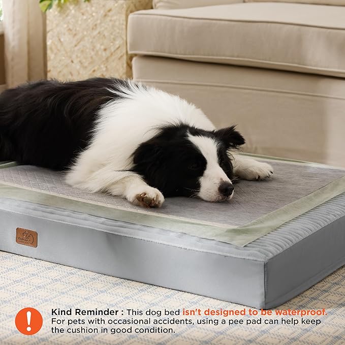 Bedsure XXL Dog Bed for Crate - Extra Large Orthopedic Pet Beds with Removable Machine Washable Cover, NOT Waterproof Egg Crate Foam Puppy Pad, Suitable for Pet Up to 100 lbs, 47"x29"