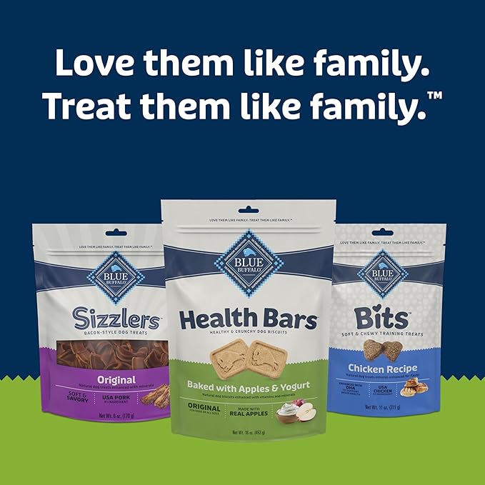 Blue Buffalo Health Bars Crunchy Dog Biscuits, Oven-Baked with Natural Ingredients, Apples & Yogurt, 16-oz Bag