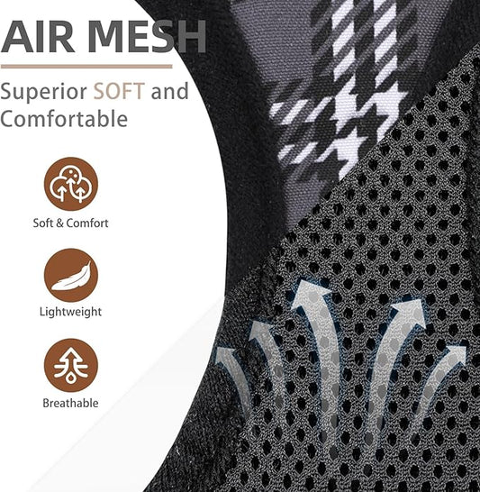 PUPTECK Dog Harness and Leash Set for Small Medium Dogs No Pull Step-in Soft Mesh Puppy Cat Vest Harnesses Reflective at Night, Plaid Pattern Black XS