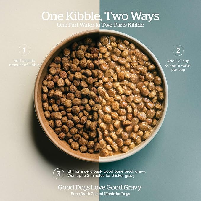 Now Fresh Good Gravy, Bone Broth Coated Kibble, Dry Dog Food, Chicken Adult Recipe with Grains, All Breed Size, 3.5 lb Bag