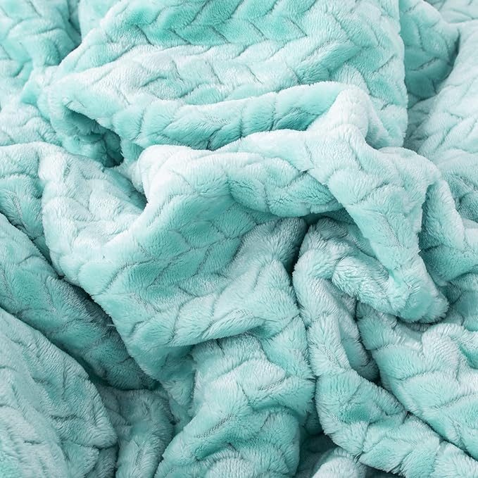 Fuzzy Blanket or Fluffy Blanket for Baby Girl or boy, Soft Warm Cozy Coral Fleece Toddler, Infant or Newborn Receiving Blanket for Crib, Stroller, Travel, Outdoor (32" x 40", MD-Aqua Green)