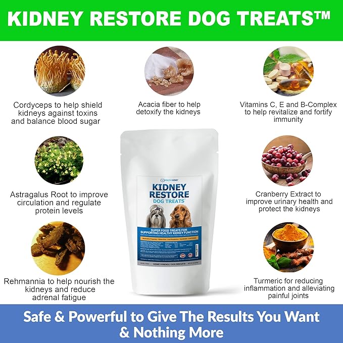 Kidney Restore Dog Treats (2 Pack) - Restorative, Low Protein Dog Treats for Kidney Health