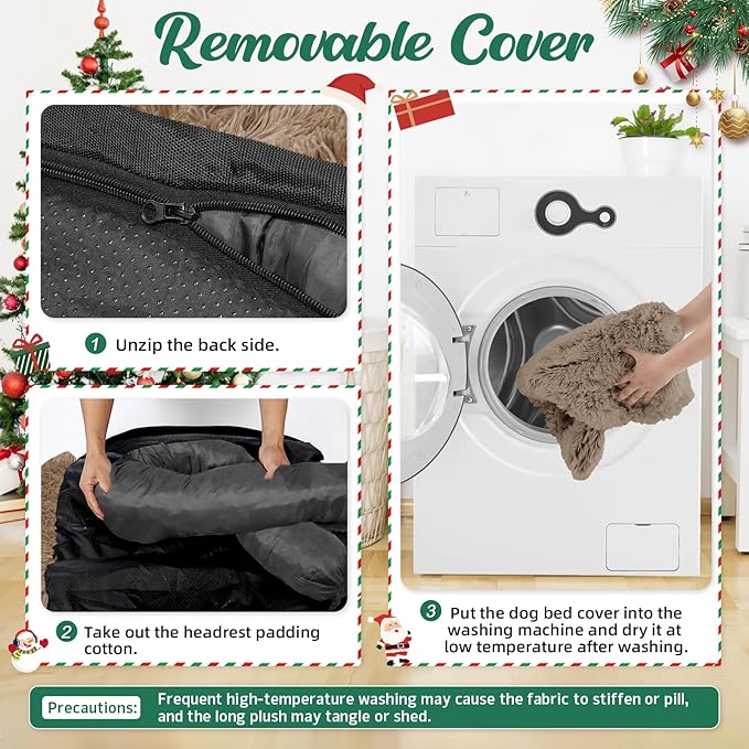 GGIB Calming Dog Bed Christmas Throw Blanket Fluffy Plush Dog Mat Furniture Protector Decoration Holiday Throw for Sofa Couch Cover Large Medium Small Dogs Cats (Extra Large, Camel)
