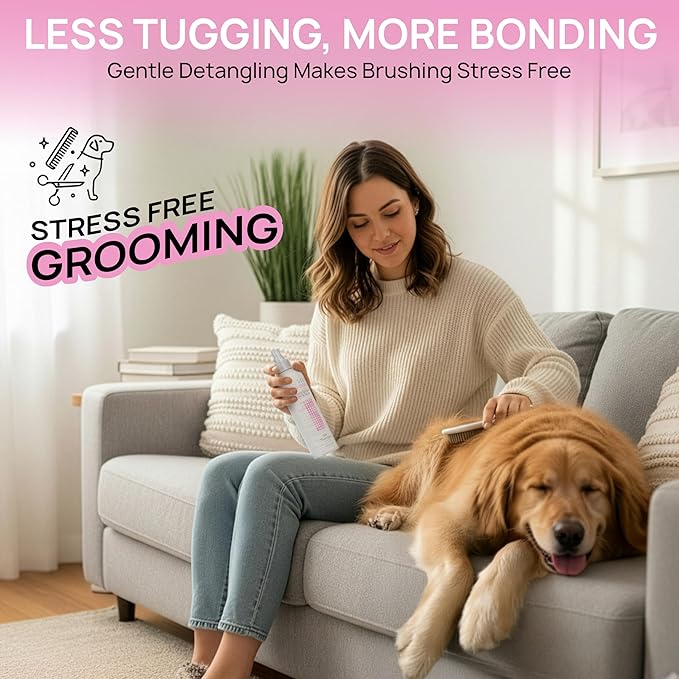BioSilk Silk Therapy Detangling Plus Shine Protecting Mist for Dogs | Best Detangling Spray for All Dogs & Puppies for Shiny Coats and Dematting | 8 Oz - Pack of 6