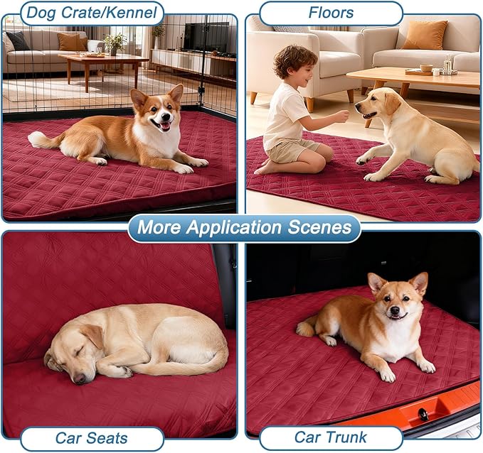 hyha Waterproof Dog Blanket, Reversible Pet Bed Blanket, Soft Sofa Couch Cover for Dogs Washable, Waterproof Pet Couch Covers for Sofa Puppy Cats Furniture Protector(68"x82", Wine Red/Beige)