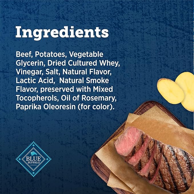 Blue Buffalo True Chews Premium Grillers Natural Dog Treats, Steak 30 oz bag