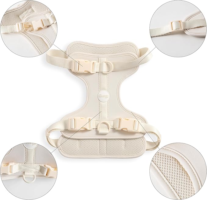 HNS1003L Arlo Large Adjustable Soft Padded No Pull Pet Harness with 3 Buckles and 3 Leash Clips, Bailey