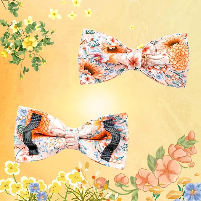 Lionheart Glory Floral Dog Bow Collar - Adjustable Bowtie for Small Dogs