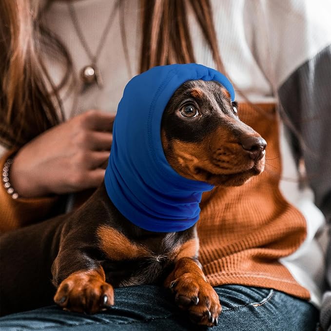 Nanaki Dog Calming Hoodie,3rd Gen Anti-Slip Hematomas Ear Wraps for Dogs Ear Covers,Adjustable Doggy Head Muffs Noise Protection,Fireworks Ear Protector Pet Grooming Ear Cover Pet Head Wrap Snood