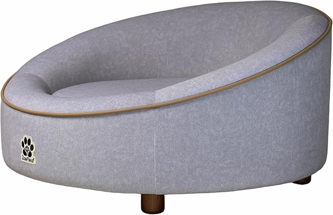 Dog Sofa Couch for Medium to Large Dogs, Memory Foam Dog Sofa Bed, Modern Elevated Pet Couch Bed with Wooden Legs for Medium and Large Dogs(Grey)