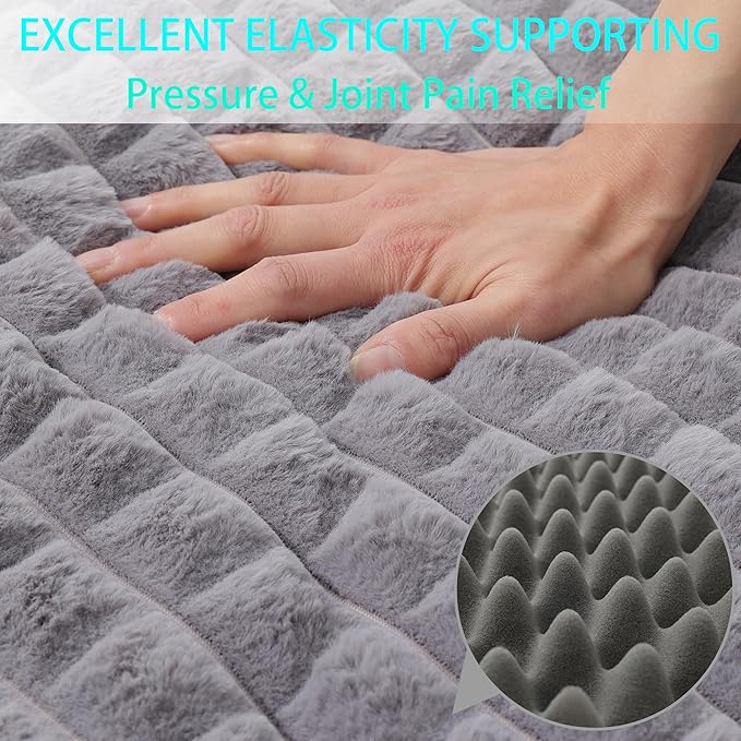 Dog Bed, Waterproof Orthopedic Dog Beds for Large/Medium/Small Dogs, Dog Crate Pad with Removable Washable Pet Mat Cover, Non-Slip Bottom (L(36''x27''x3''), Grey Side