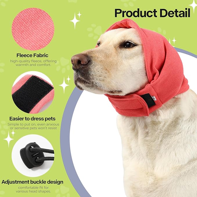 Dog Reducing Noise Hoodie, Ear Covers for Bath, Thunderstorms, Dog Anxiety Relief Hoodie