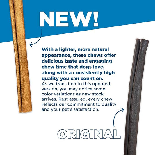 Best Bully Sticks 12 Inch Natural Collagen Sticks for Dogs - 10 Count (Pack of 1) - Long-Lasting, Rawhide Free, Beef Treat