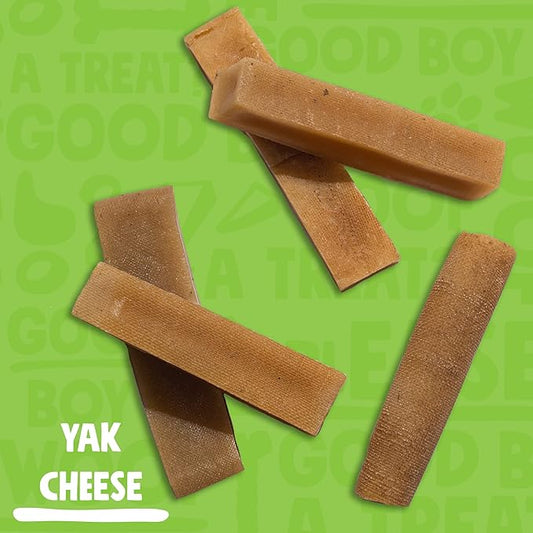 Yak Cheese Himalayan Dog Chews for Aggressive Chewers | Long Lasting Odorless Yak Cheese Stick for Large and Medium Dogs (9oz, 3 PK)