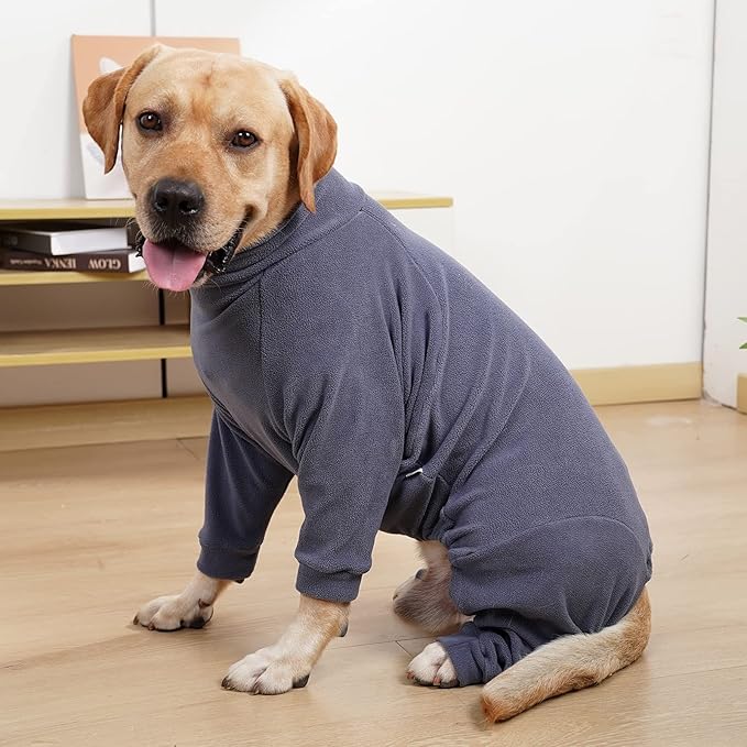 Dog Winter Coat,Warm Jacket,Puppy Polar Fleece High Collar Full Body Snowsuit,Comfort Windproof Dog Sweater(Grey,XXXL)