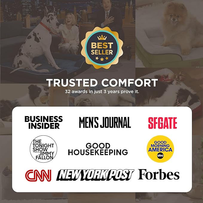 Bedsure L Plus Orthopedic Dog Bed for Large Dogs - Washable Dog Cat Bed Waterproof, L Plus Big Comfort Dogs Couch Sofa with Washable Removable Cover, Pet Bed with Nonskid Bottom, Grey, 38"