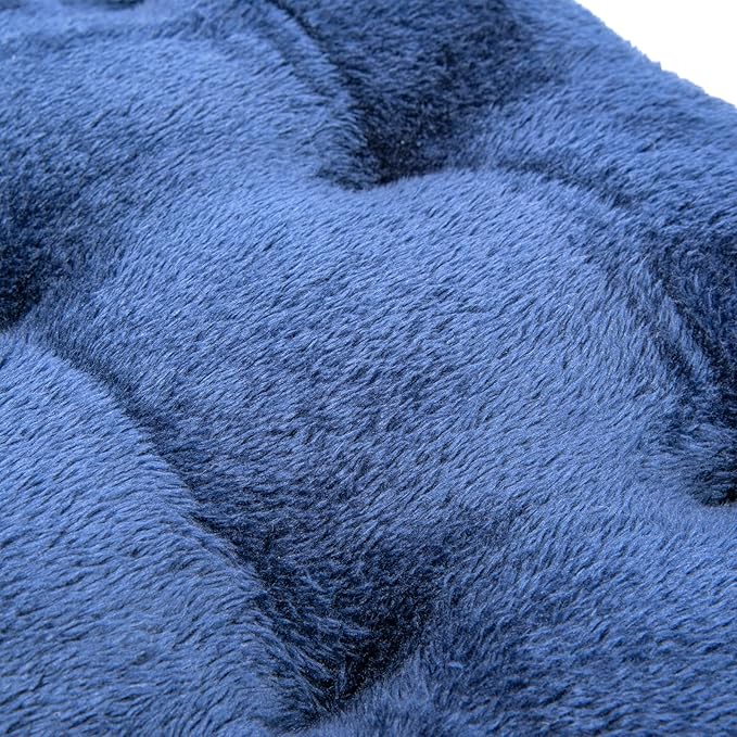 POMIU 2-Pack Washable Dog Bed, Deluxe Plush Crate Beds with Anti-Slip, Machine Washable Kennel Pad Sleeping Mat for Large, Medium and Small Dogs (2 Pack x Navy, 35.0" L x 23.0" W x 3.0" Th)
