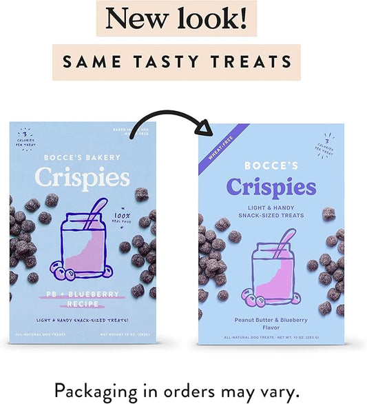 Bocce's Bakery PB + Blueberry Crispies Low-Calorie Wheat-Free Dog Treats, 10 oz